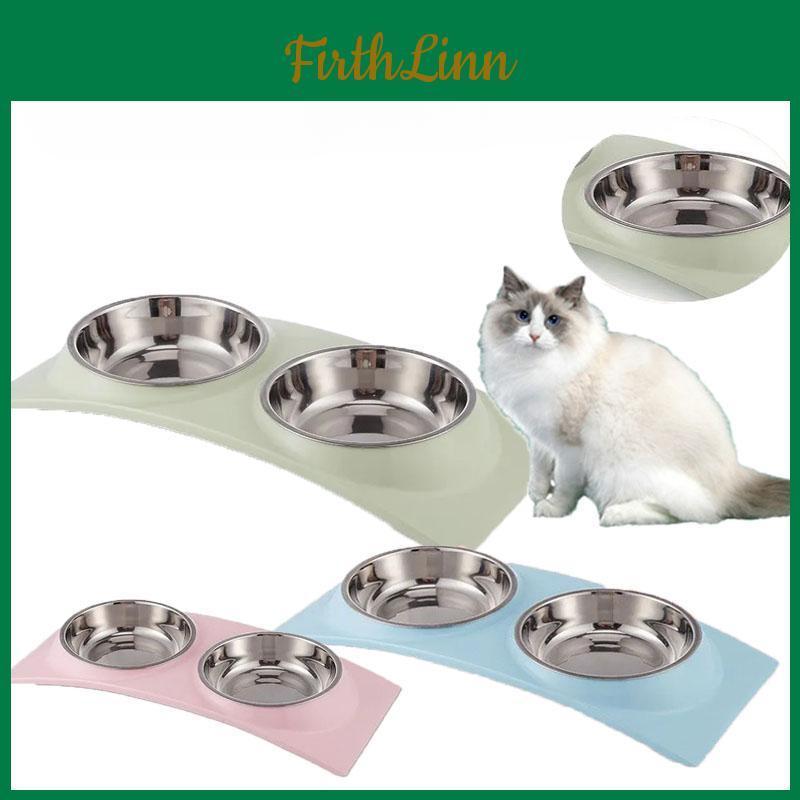 Bowl Stainless Double Steel Pet Dog Food Water Feeder Removable Dog Cat Food Bowl Drinking Dish Basin Nonslip Pet Supplies
