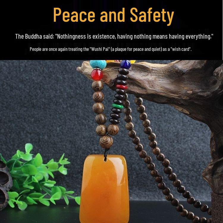 Unisex Tibetan Ethnic Necklace: Versatile, Retro-Style Jewelry with Wooden Accents for Cotton and Linen Outfits