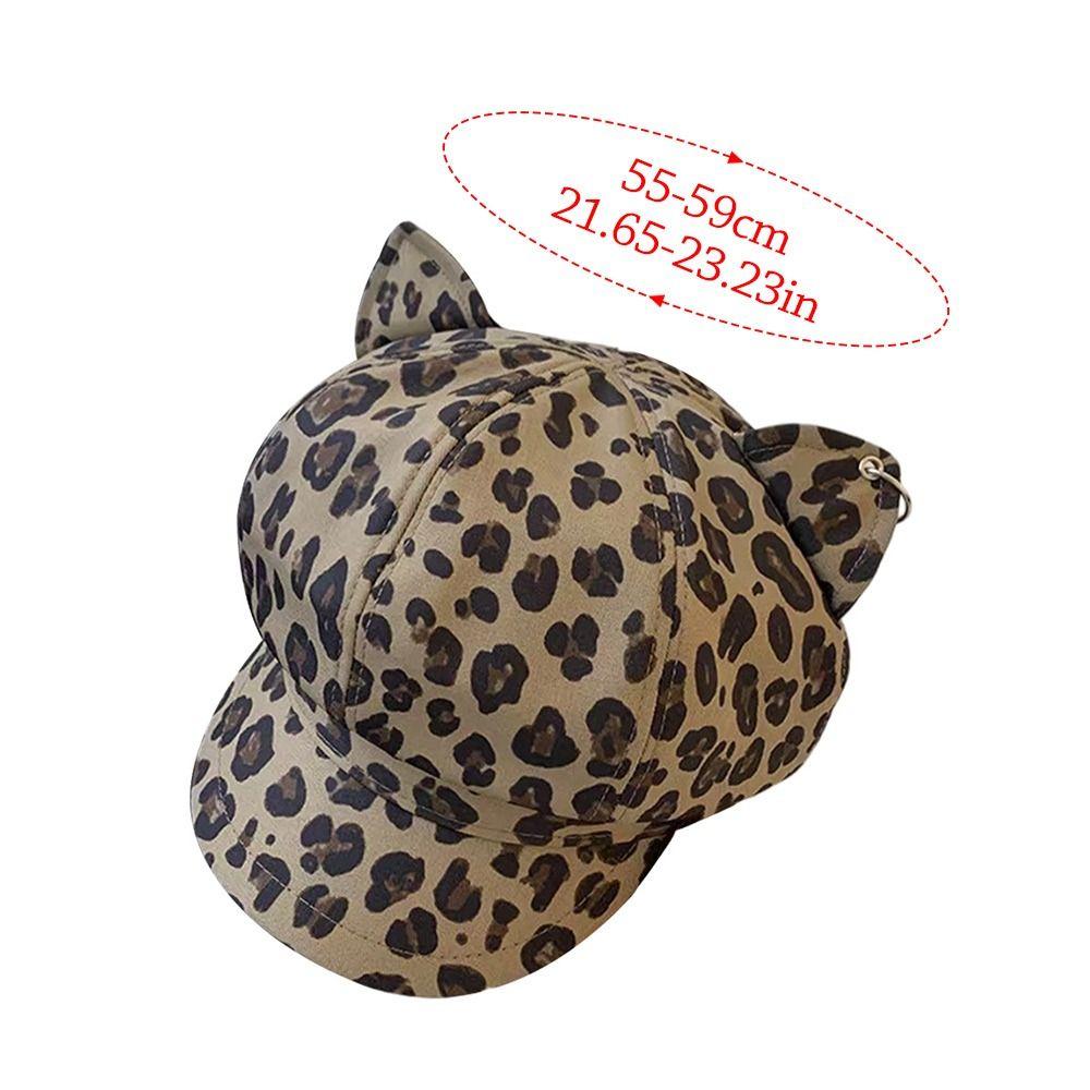 Gorra Estilo Retro con Orejas de Gato Estampado de Leopardo Gorras Octagonales de Repartidor Boinas Estampadas de Leopardo Ropa para Exteriores