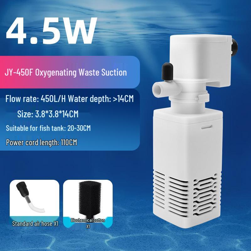 3-in-1 Aquarium Filter Pump: Silent Fish Tank Circulation & Oxygen System