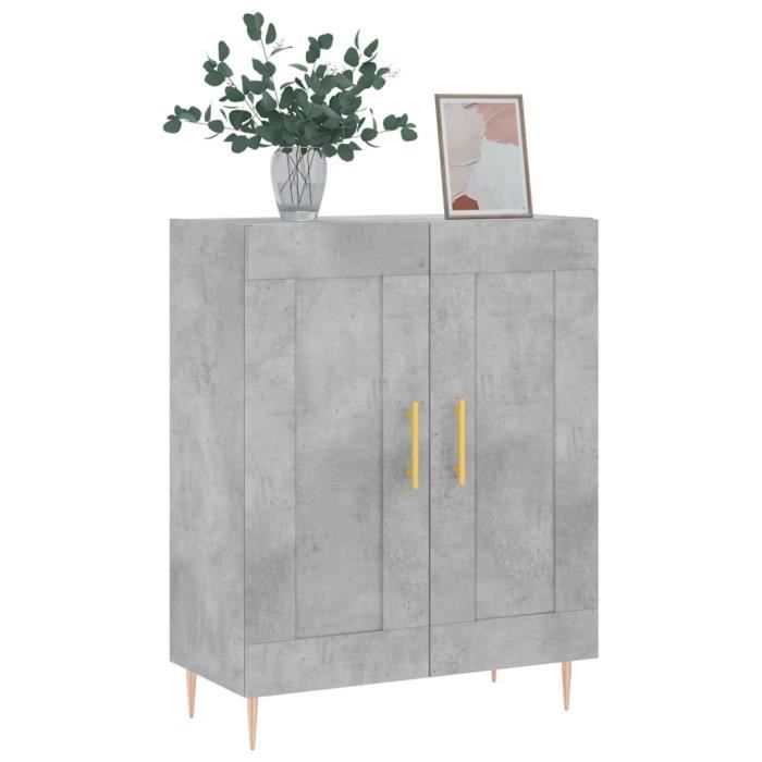 VidaXL Buffet gris béton 69,5x34x90 cm bois d'ingénierie 830184