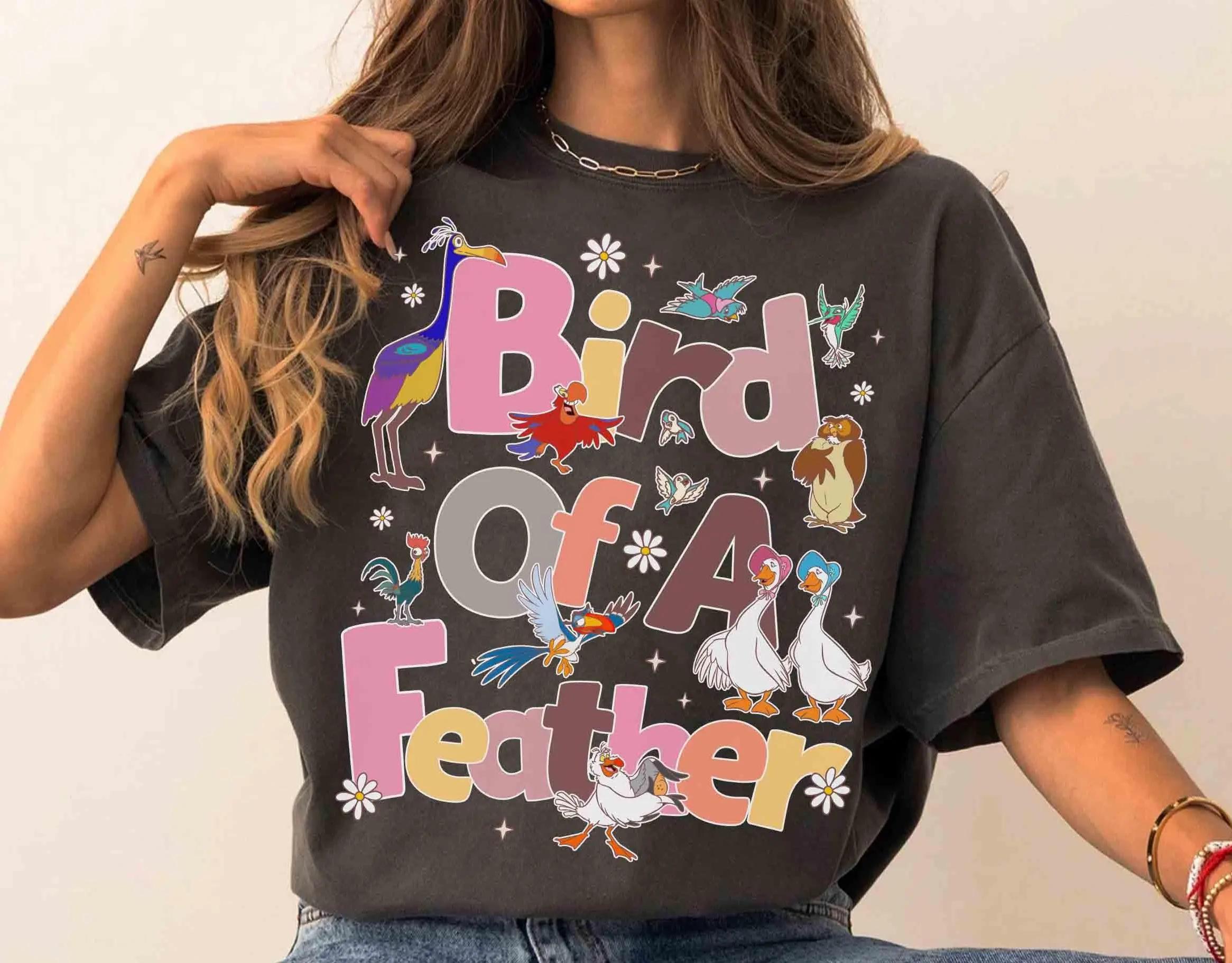 

Disney Bird Characters Bird of a Feather Tshirt Disneyland Magic Kingdom Family Vacation 2025 Trip S