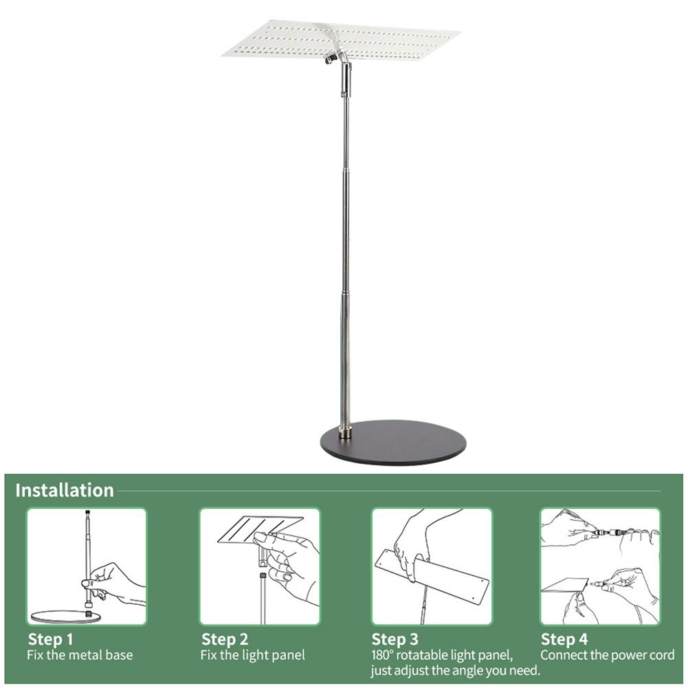 Bitki Yetiştirme Işığı Yüksekliği Ayarlanabilir Tam Spektrum Bitki Lambası IP54 Su Geçirmez LED Ayaklı Yetiştirme Lambası Bitki Çiçek Serası için