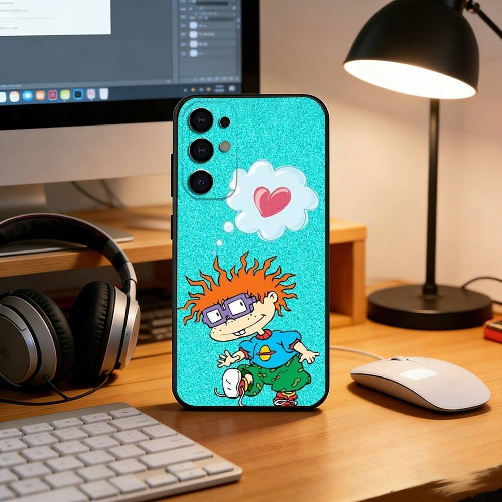 Rugrat C-Chuckie A-Angelica Phone Case For Samsung S25,S24,S21,S22,S23,S30,Ultra,S20,Plus,Fe,Lite,Note,10,Black Cover