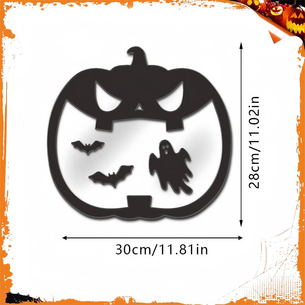 

1pcs Halloween spider pumpkin lantern series Mirror Reflective Effect Wood Sign for Haunted House Holiday Crafting Projects гарбуз