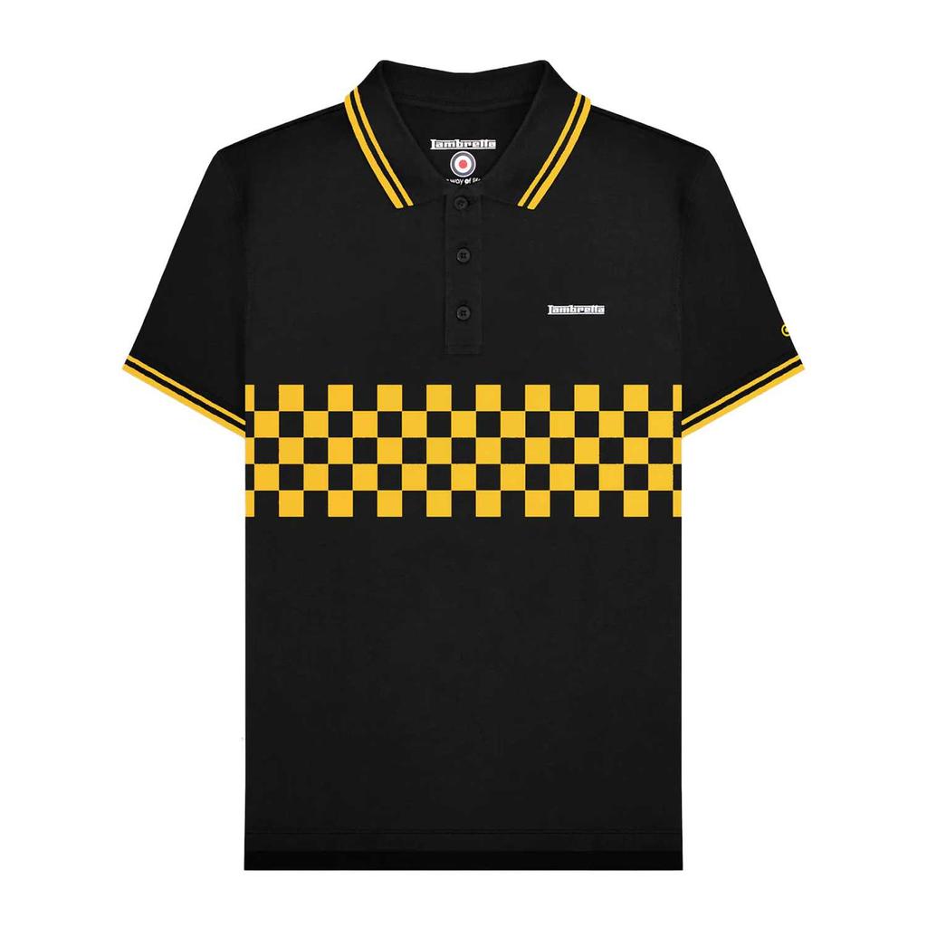 LAMBRETTA Herren SS25 Zweifarbiger Polo-Shirt mit Kontraststreifen