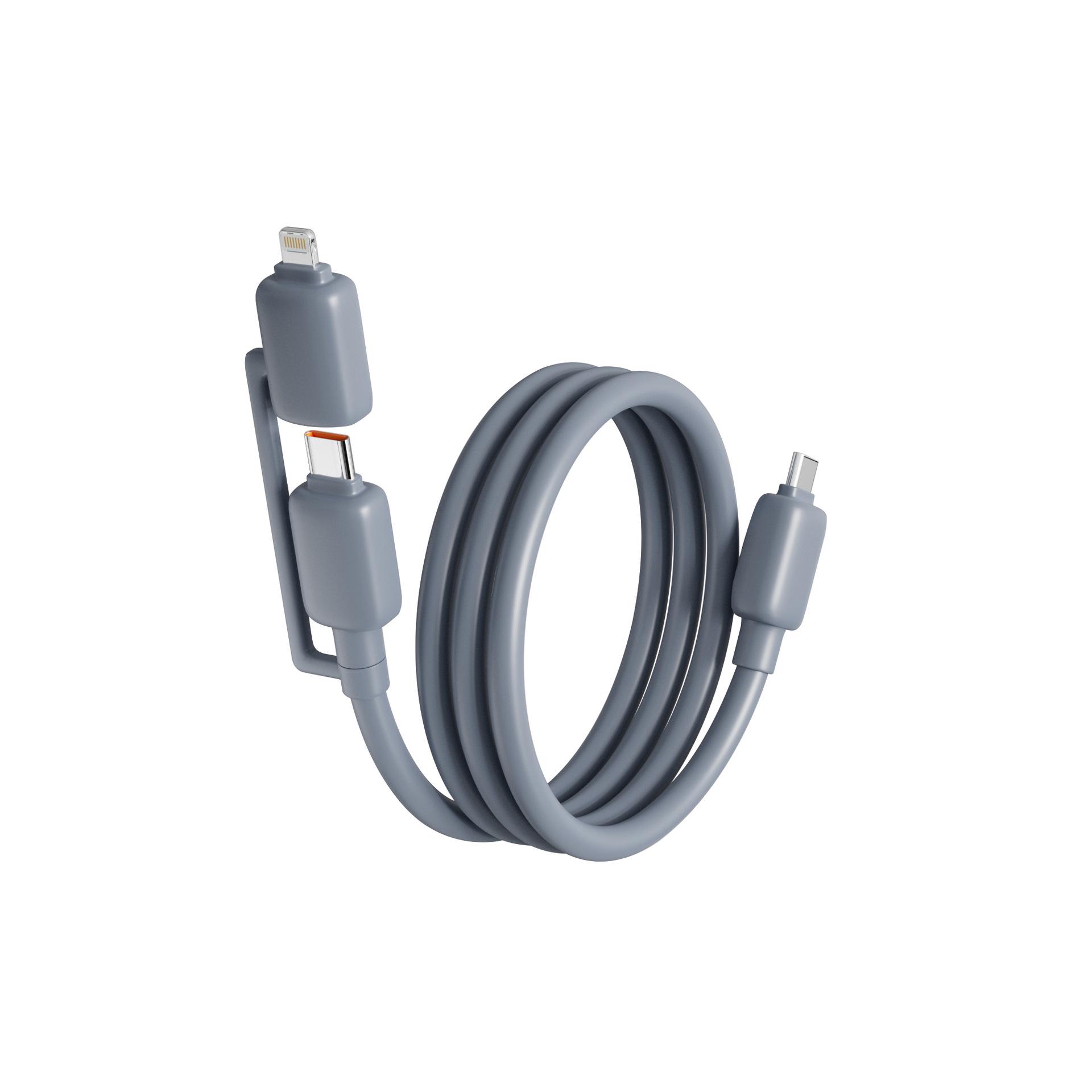65W Unbreakable 2-in-1 Fast Charging Cable for Apple & Huawei