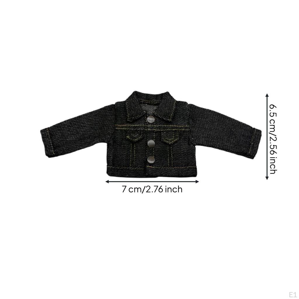 Doll Denim Jacket Miniature for Dollhouse Display Light