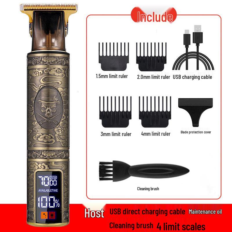 Profesyonel Elektrikli Saç Kesme Makinesi ve Gravür Jileti - Berber Makası Dahil