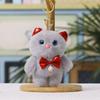 Plush Cat Keychain With Bowtie Cute Cartoon Animal Gift For Kids And Teens