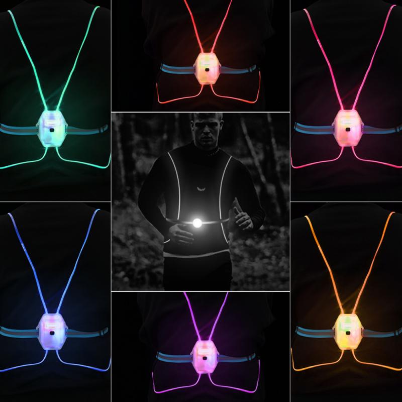 Usb Rechargeable Running Light Led Waterproof Warning Safety Light Vest For Outdoor Cycling Night