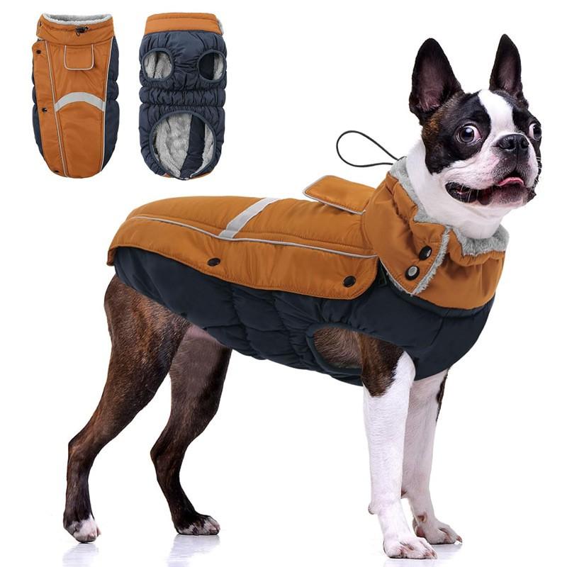 Waterproof Warm Dog Jacket Winter Coat With Reflective Stripes Lightweight Luxury Pet Outerwear Small To Large Breeds