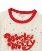 WACKY WILLY Women'S Typographic Short Sleeve Knit Cream