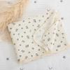 Soft Floral Muslin Baby Blanket Two Layers Cotton Baby Swaddle Wrap Lightweight Sleeping Blanket Summer