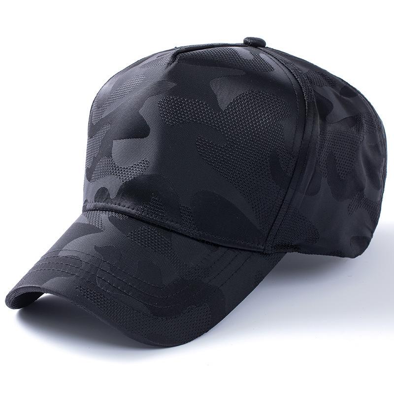 

Мужская быстросохнущая бейсболка камуфляжной расцветки - Большой размер, Весна/Осень, Стильная корейская повседневная шляпа для стройнящего эффекта Extra Large (59-63) чёрный