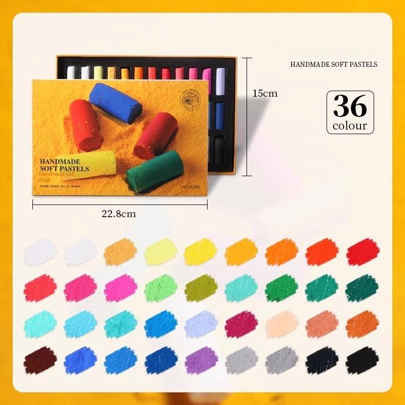 24/36/48Color Handmade Soft Chalk Pastels Set for Artist Graffiti Drawing Coloring Art Stationery Supplies Overlapping Non Toxic