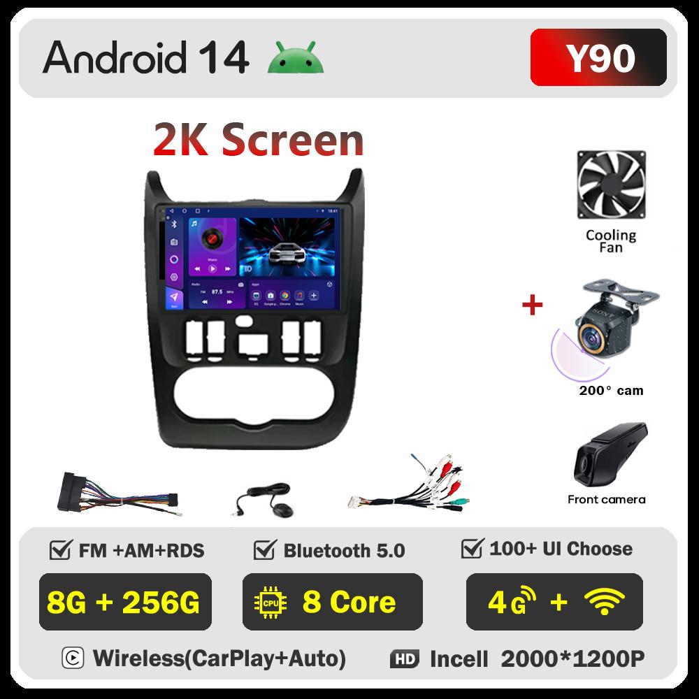 For Renault Logan 1 Sandero 2009-2015 Largus Dacia Duster Car Multimedia Video Player Touch Screen Android 14 Autoradio 5G Wifi