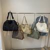 Fashionable Rivet Nylon Tote Bag for Women Large Capacity Underarm Bag Summer Trend Pure Color Shoulder Bag