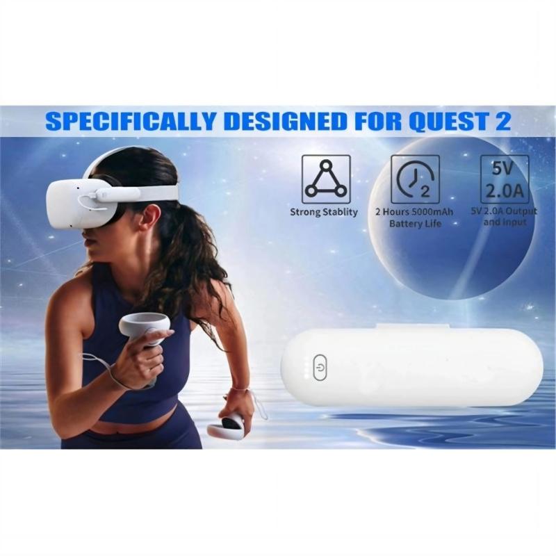 Universal VR Battery Pack with Cable for VR Headsets Plugs Play Charging and 2 3 Times Longer Runtime
