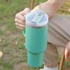 Stainless Steel Insulated Water Bottle Thermal Coffee Car Cup Cold Mugs Vacuum Flask with Handle Straw for Sport