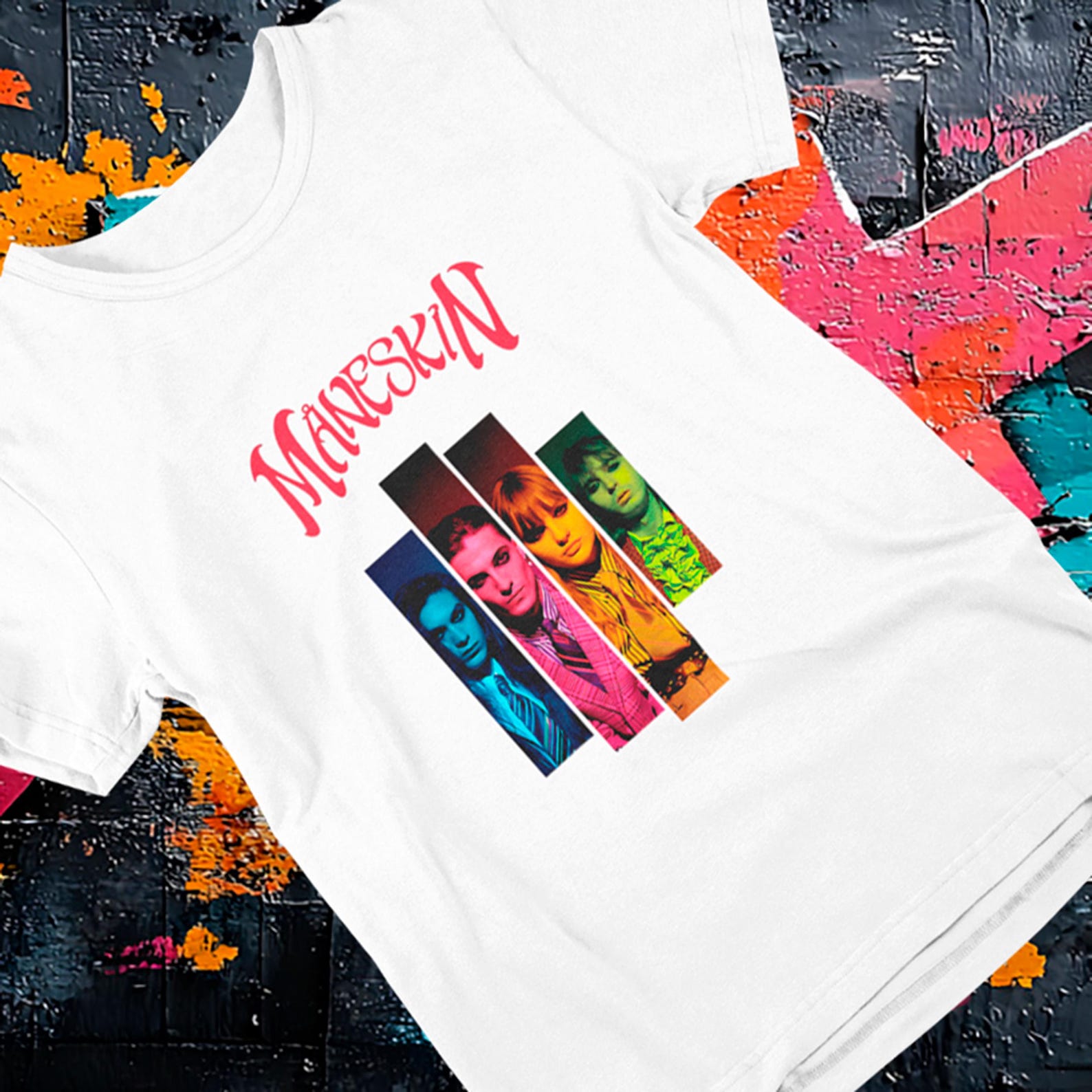 Måneskin Fire Style Unisex T-shirt – Streetwear Music Apparel 2XL