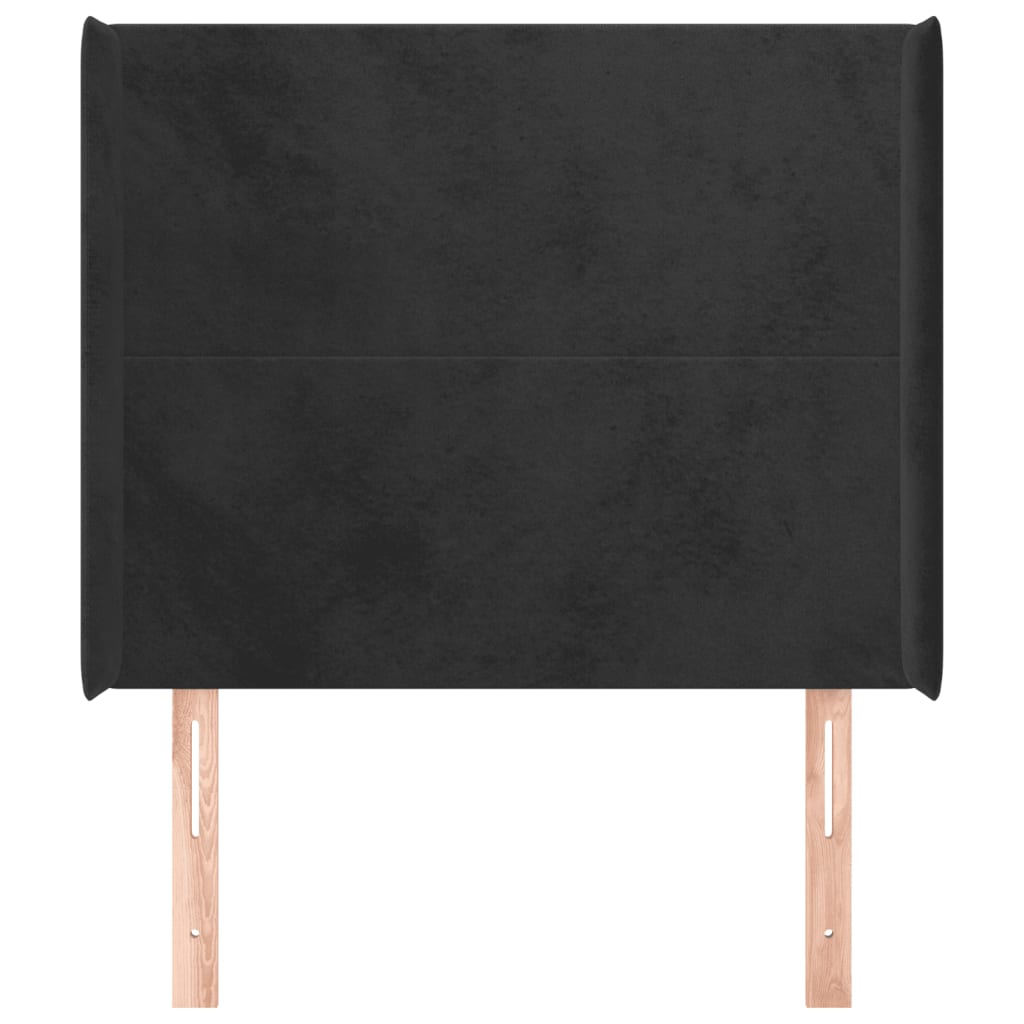Vidaxl Wingback Headboard, Black, 103X16X118/128 Cm, Velvet