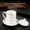 Chuangfa Gold Rim Ceramic Tea Mug with Lid