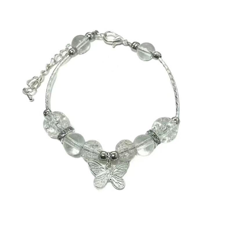 Small fresh and gradual change glazed beaded bracelet niche design butterfly bracelet women s fashion versatile high-end jewelry