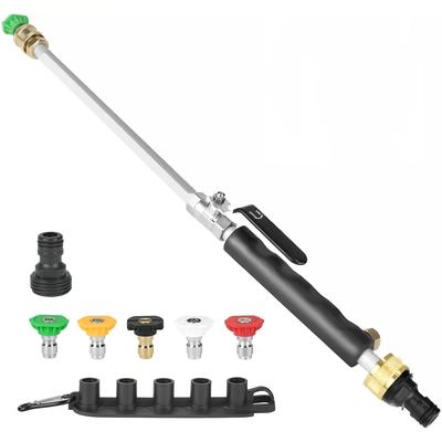 Upgrade Leak-Free Jet Nozzle High Pressure Hose Nozzle Power Washer Wand with 5 High Pressure Hydro Nozzles and Quick Connectors