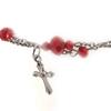 Les Trésors De Lily [J7989] - Designer-Armband 'Mystisches Kreuz' rot grau
