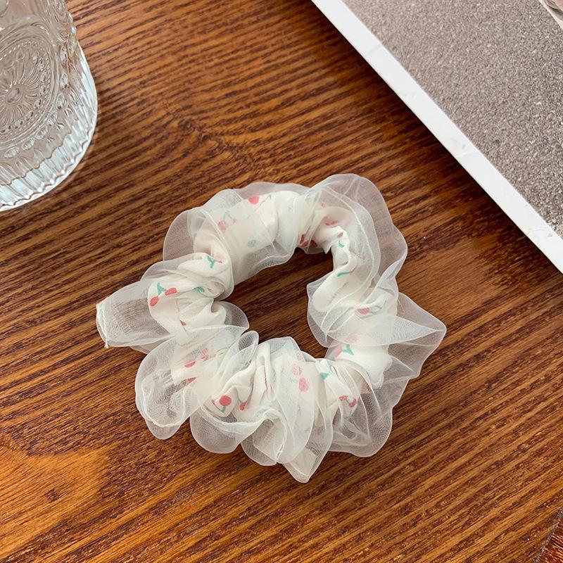 

Двухслойная повязка для волос Cherry Mesh с толстым кишечником - повязка на голову Sweet Xia Sen Style для женщин