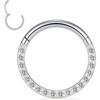 Brilliant Luxury Golden Cartilage Earrings Titanium Jewelry Rhinestone Nose Ring Mini Shiny Piercing Lip Ring Gift
