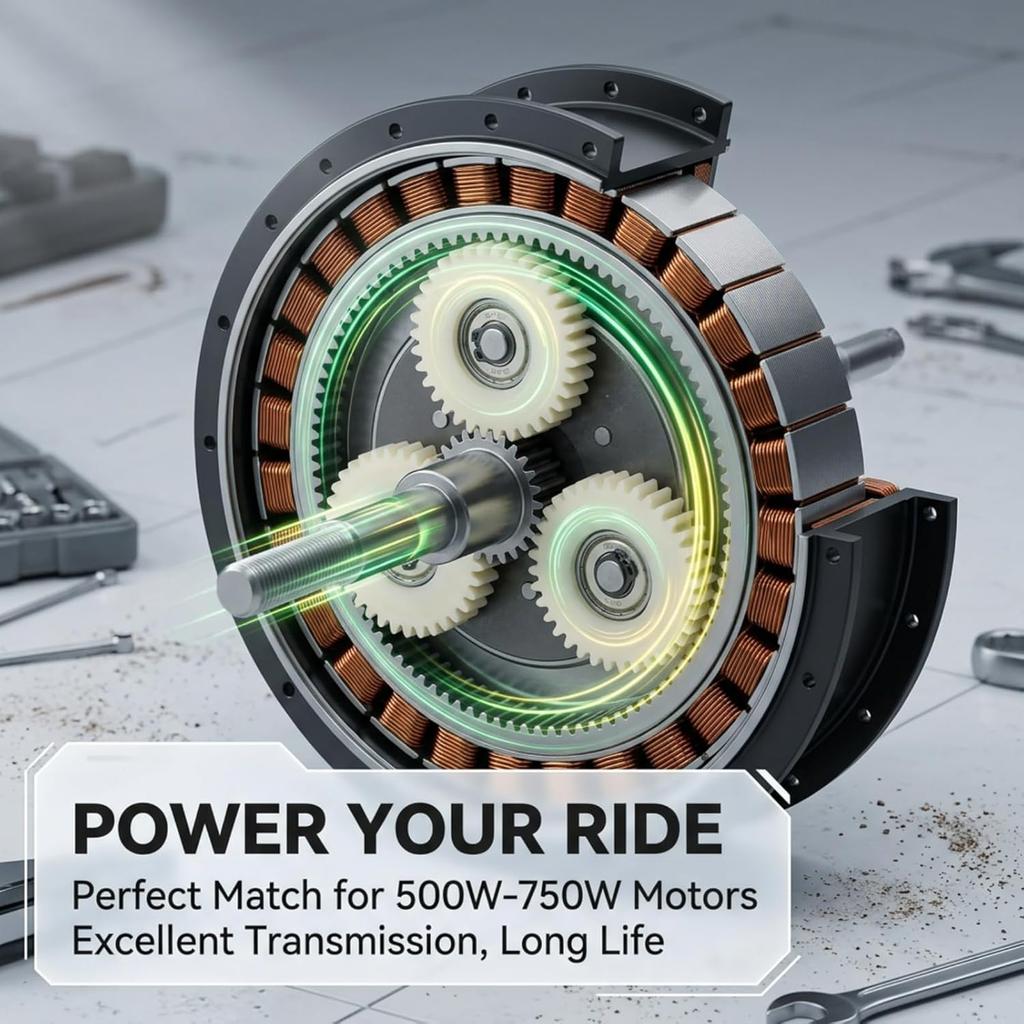 Electric Motor Gear Clutch Kit 36T, E Motor Gear Clutch Solid Nylon Gears for Electric 500W-750W, Planetary Gears for Electric Motor Replacement