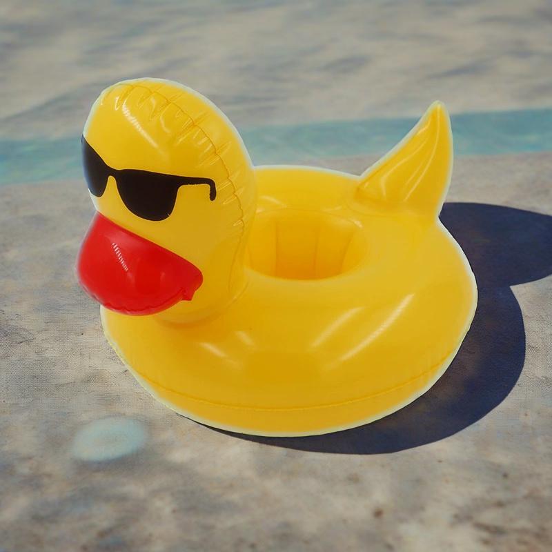 Duck Inflatable Toys Cup Holder Summer Outdoor Pool Beach Water Party Floating Drink Cup Holder Sunglasses Duck Inflatable Model
