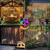 300 LEDS Outdoor Solar Curtain Light Waterproof Waterfall Lamp for Christmas Garden Yard Patio Umbrella Decor Solar Fairy Light