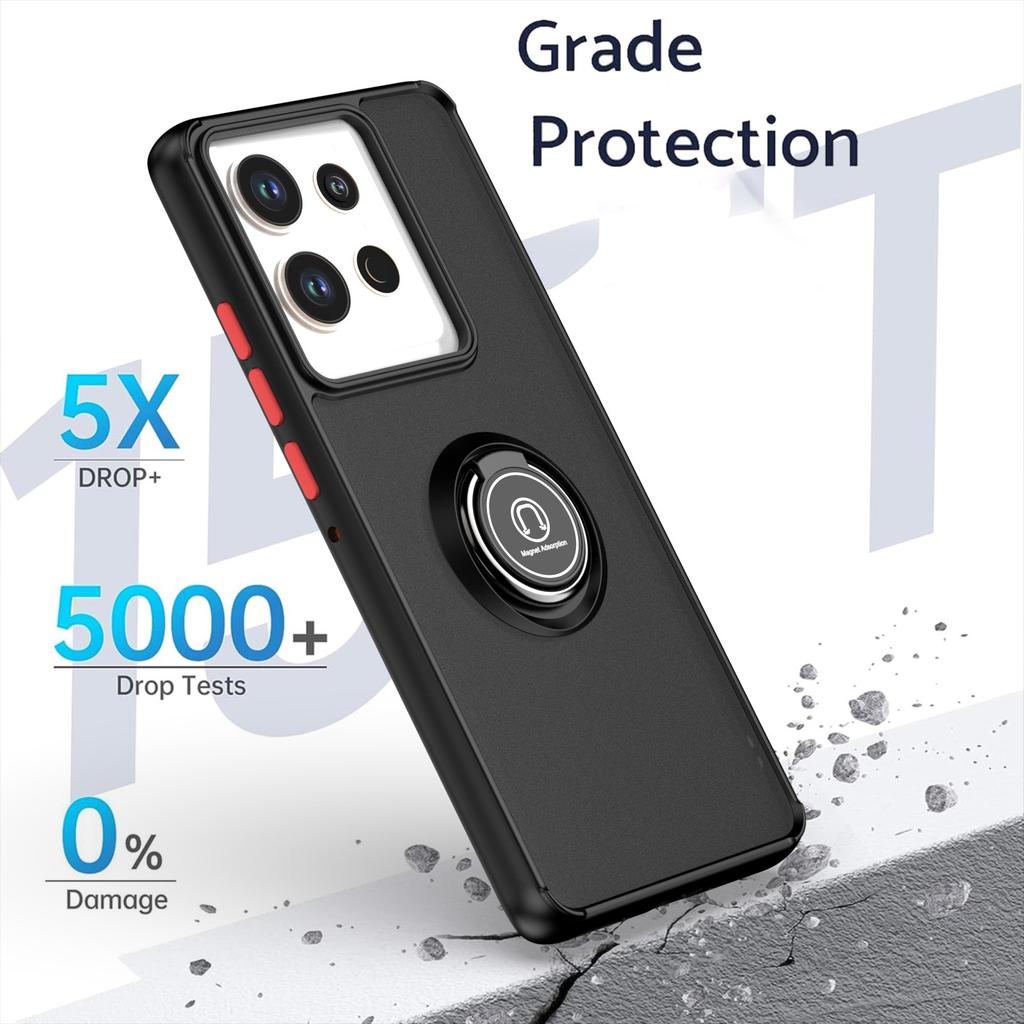 Bracket PC Case Shockproof Matte PC Armor Case for Motorola Moto Edge 50 Pro Cover Ring