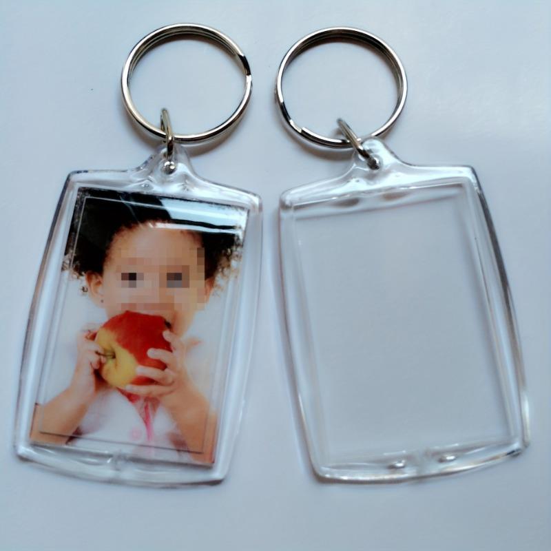 10pcs Acrylic Photo Frame Keyring Keychains,Clear Picture Keychain As Gift,Suit For Artwork, Keychain pendant DIY
