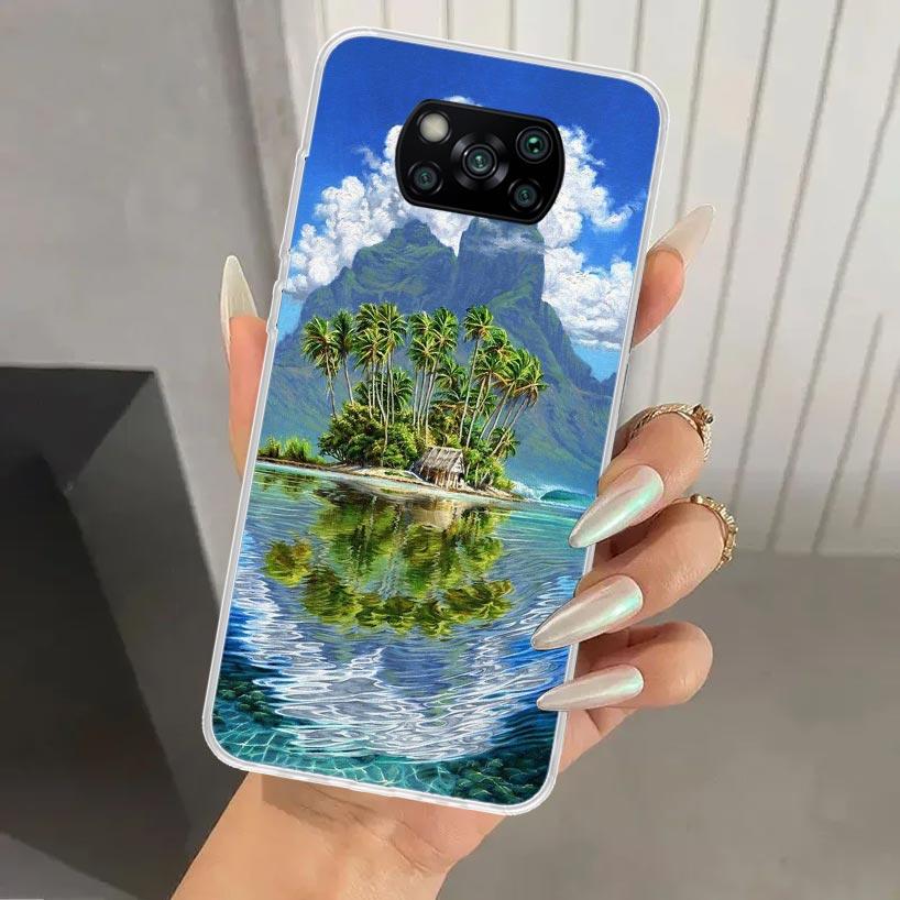 Summer Beach Sunset Sea Palm Tree Phone Case for Xiaomi Poco X5 X6 X7 Pro F7 Ultra M7 Redmi 15 15C 13 13C 12 12C 10 10A 10C 9 9A
