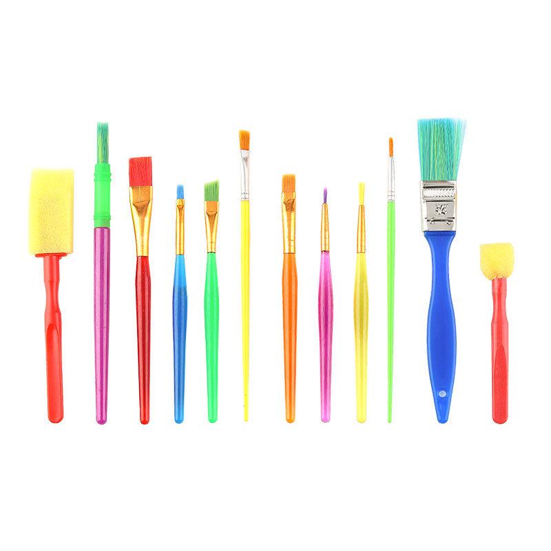12-Piece Children s Watercolor Sponge Paintbrush Set 12pc Sponge Brush Set