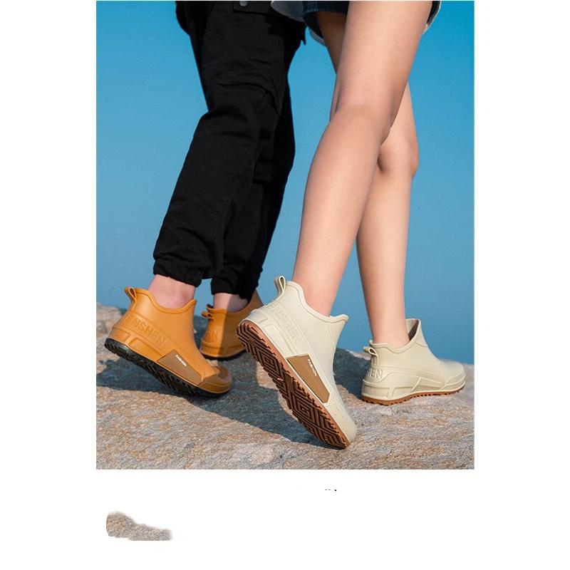 Men's And Women's Outdoor Fashionable Waterproof Anti Slip Wear Resistant Rain Shoes