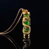 Jade Dragon Pillar Pendant for Men's Necklace, Wealth Transfer, Golden Dragon Pendant
