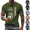 Men's Holiday Print Round Neck Short Sleeve Top Casual Sports Top