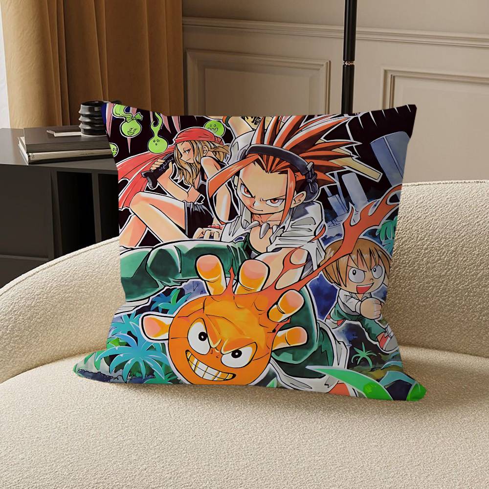Anime Shaman-King Cushion Cover Inches Farmhouse Decor Home Throw Pillow Covers for Couch Decorations