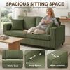 Loveseat Sofa with Wide Seat, Corduroy 2 Seater Couch with Deep Seat, Spring Cushion, Green