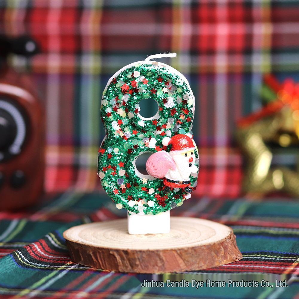 Santa Claus Birthday Number Candles - Creative Christmas Cake Decorations & Gifts