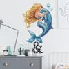 Creative Mermaid Dolphin Wall Sticker Self-Adhesive Removable for Bedroom Living Room Hallway Dorm Home Decor Art