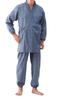 Little Island Men's Refreshing Samue (Blue/Sizes 4L-5L) - Takashima Chijimi Fabric, Made in Japan, 100% Cotton, Top and Bottom Set