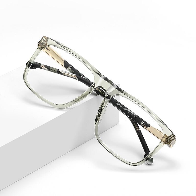 TR90 Big Square Reading Glasses For Men Blue Light Blocking Transparent Presbyopia Glasses Lightweight Durable