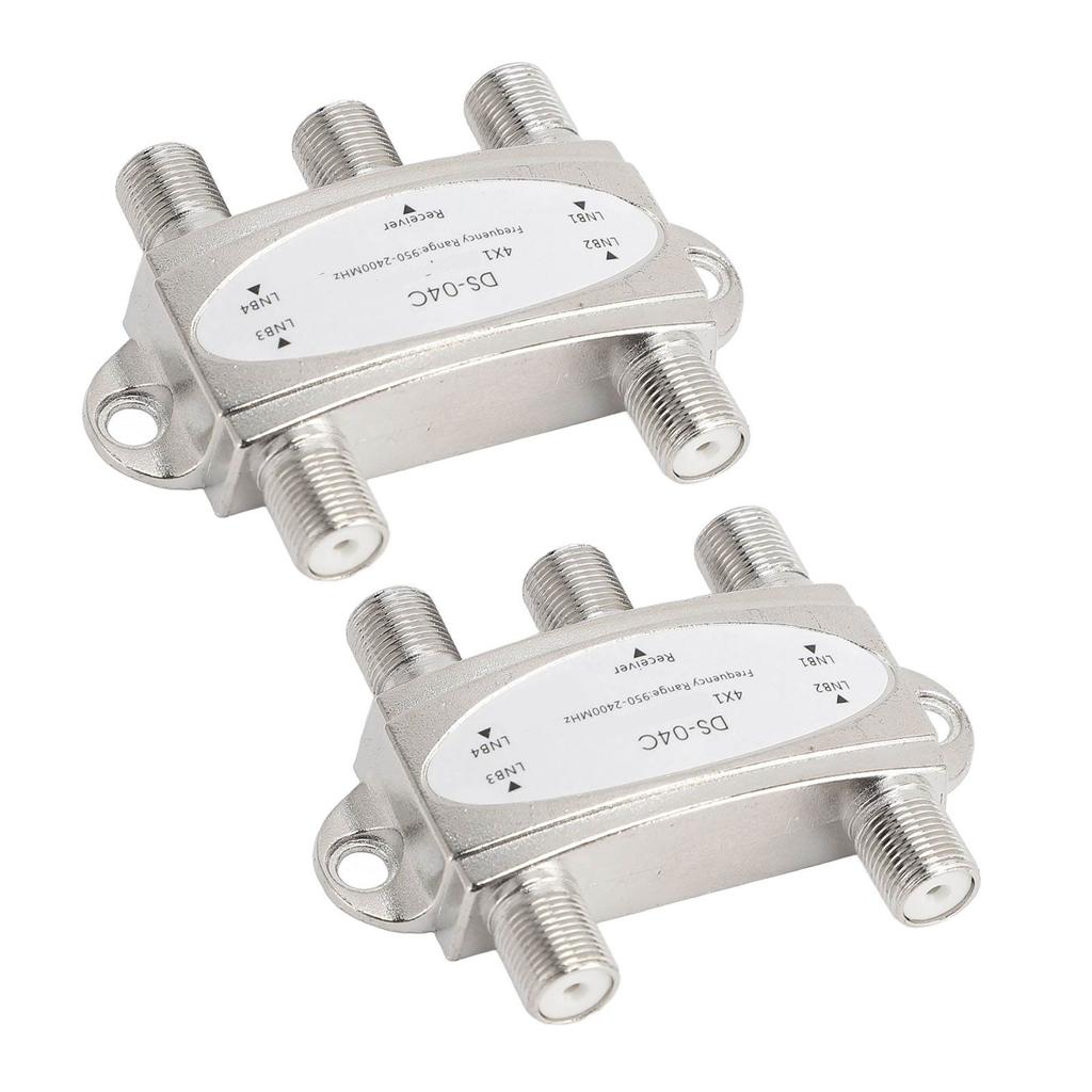 2PCS 4x1 DiSEqC Switch 4 in 1 Out 950 to 2400MHz DiSEqC 1.0 2.0 Satellite Signal Switch Splitter