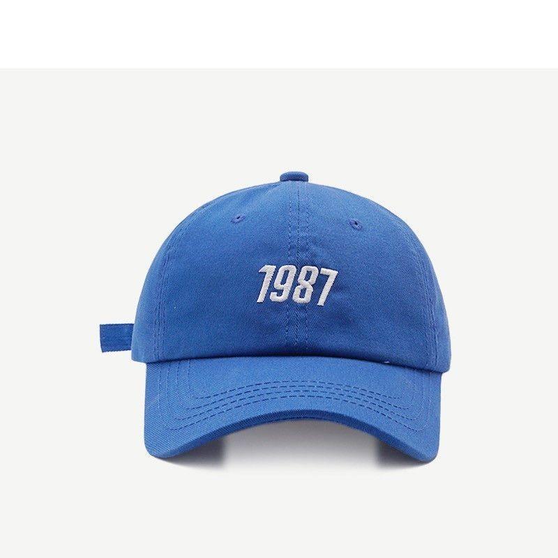 

1987 Мужские Женские Шляпы Бейсболки с Мягким Верхом Вышитые Повседневные Шляпы-Утки Язычок королевский синий